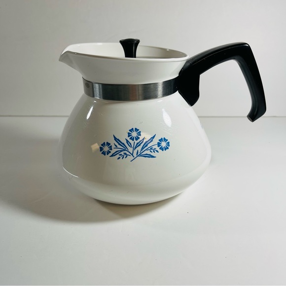 Corning Ware P-104 teapot coffee pot blue cornflower 6 cup made in USA Vintage - Picture 10 of 15